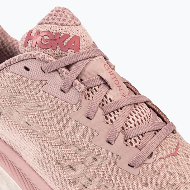 Scarpe da corsa da donna HOKA Clifton 9 frusta malva pallida/pesca 8