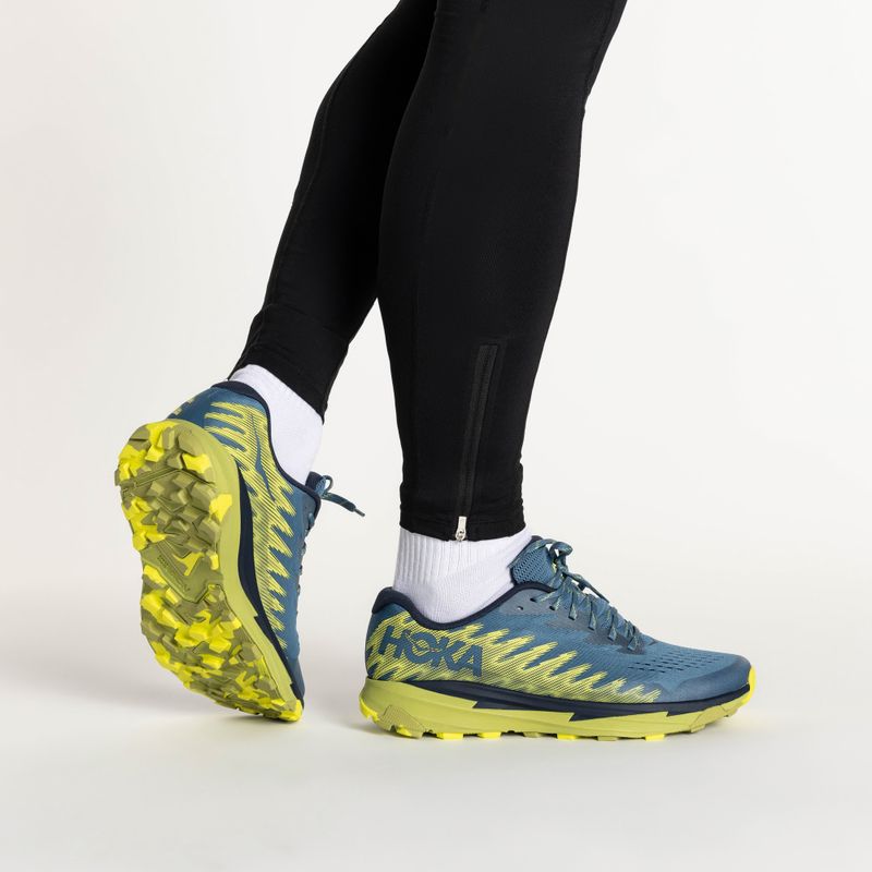 Scarpe da corsa da uomo HOKA Torrent 3 bluesteel/dark citron 2