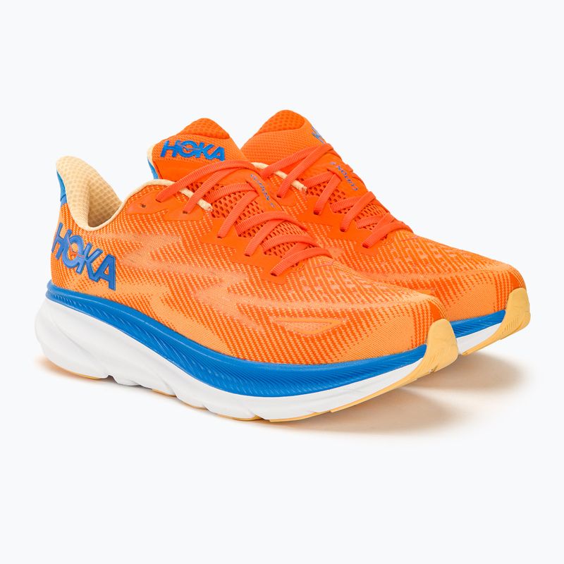 Scarpe da corsa da uomo HOKA Clifton 9 Wide vibrant orange/impala 4