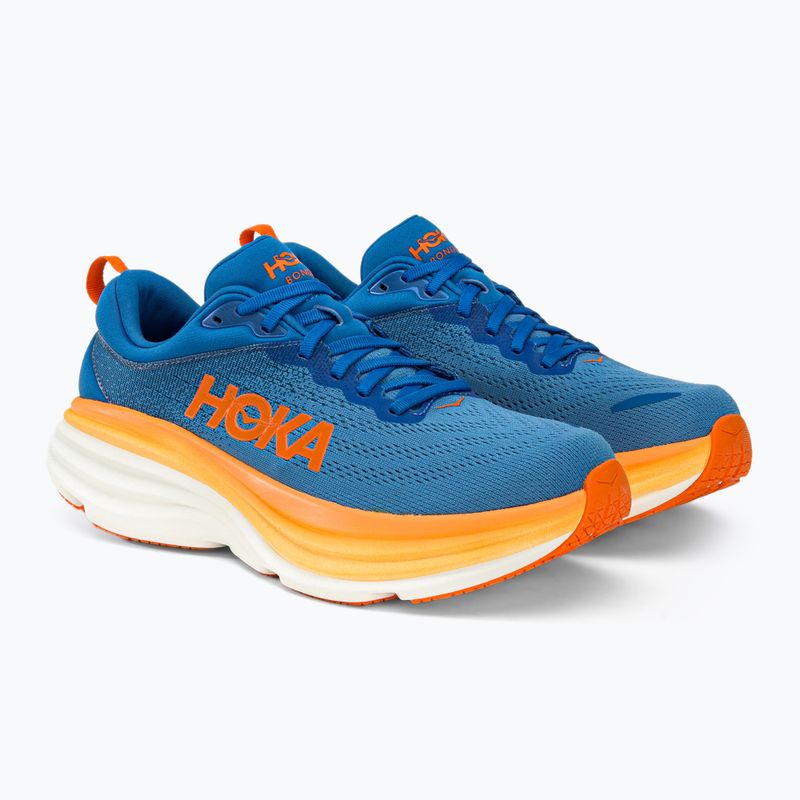 Scarpe da corsa HOKA Bondi 8 da uomo, cielo costiero/arancio vibrante 4