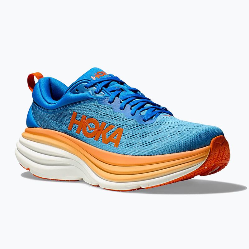 Scarpe da corsa HOKA Bondi 8 da uomo, cielo costiero/arancio vibrante 11