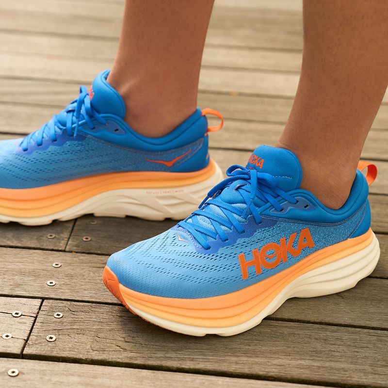 Scarpe da corsa HOKA Bondi 8 da uomo, cielo costiero/arancio vibrante 18