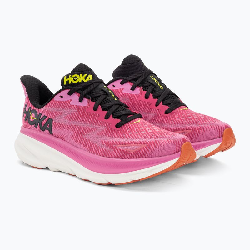 Scarpe da corsa da donna HOKA Clifton 9 lampone/fragola 4