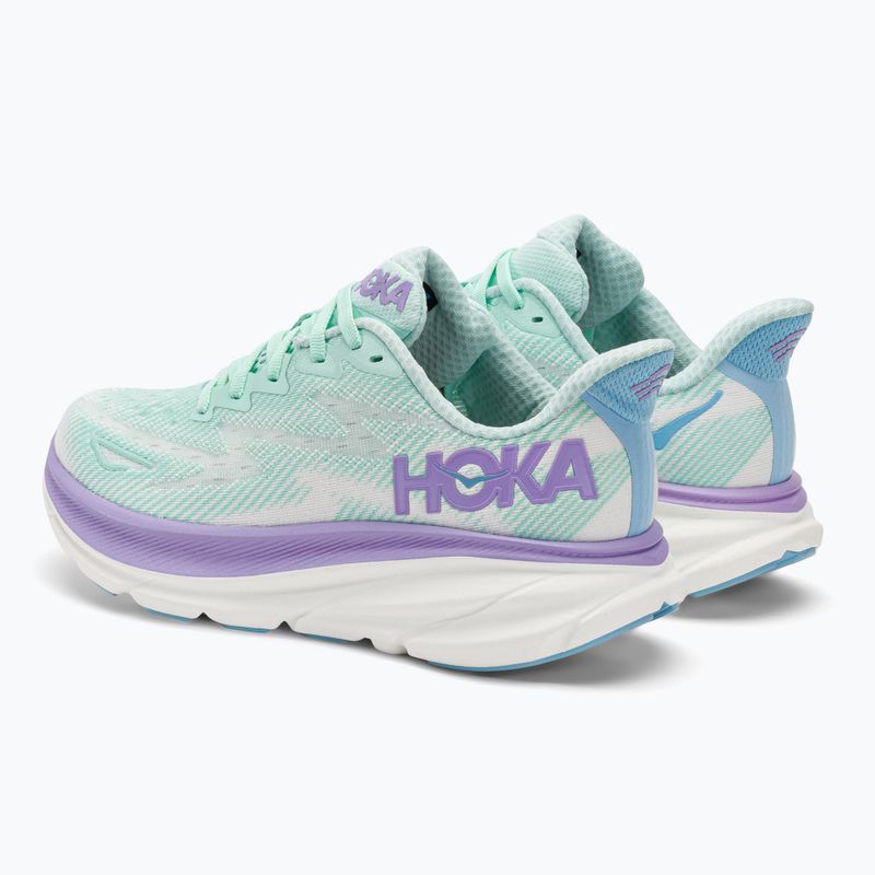 Scarpe da corsa da donna HOKA Clifton 9 oceano chiaro/nebbia lilla 3