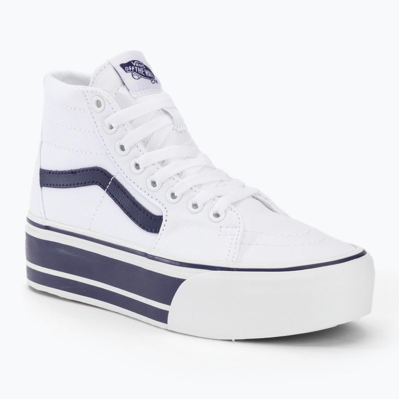 Vans UA SK8-Hi Tapered Stackform Sport Stripes scarpe blu vero/bianco