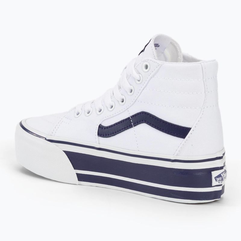Vans UA SK8-Hi Tapered Stackform Sport Stripes scarpe blu vero/bianco 3