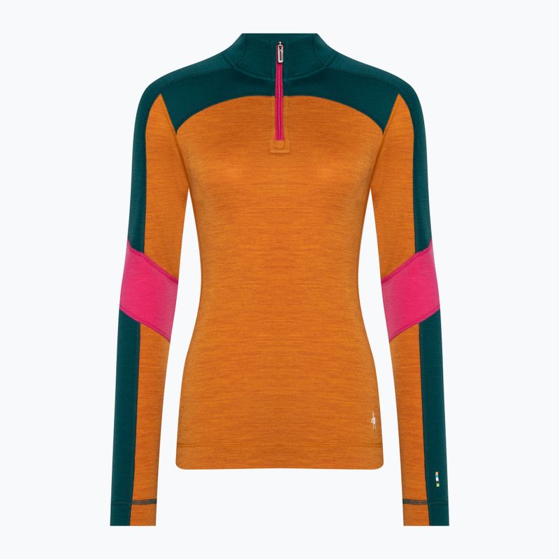 Maglia termica da donna Smartwool Merino Baselayer Colorblock 1/4 Zip Boxed marmalade heather 3