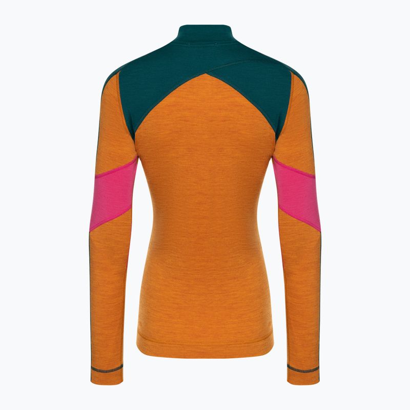 Smartwool Merino Baselayer donna Colorblock termico manica lunga 1/4 Zip in scatola marmalade 4