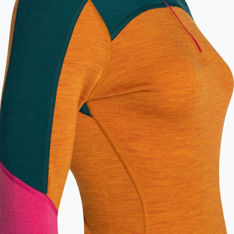 Maglia termica da donna Smartwool Merino Baselayer Colorblock 1/4 Zip Boxed marmalade heather 7