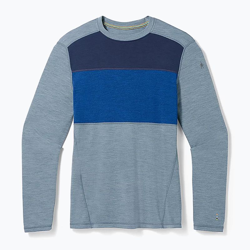 Maglia termica da uomo Smartwool Thermal Merino Baselayer Colorblock Crew Boxed pewter blue 3