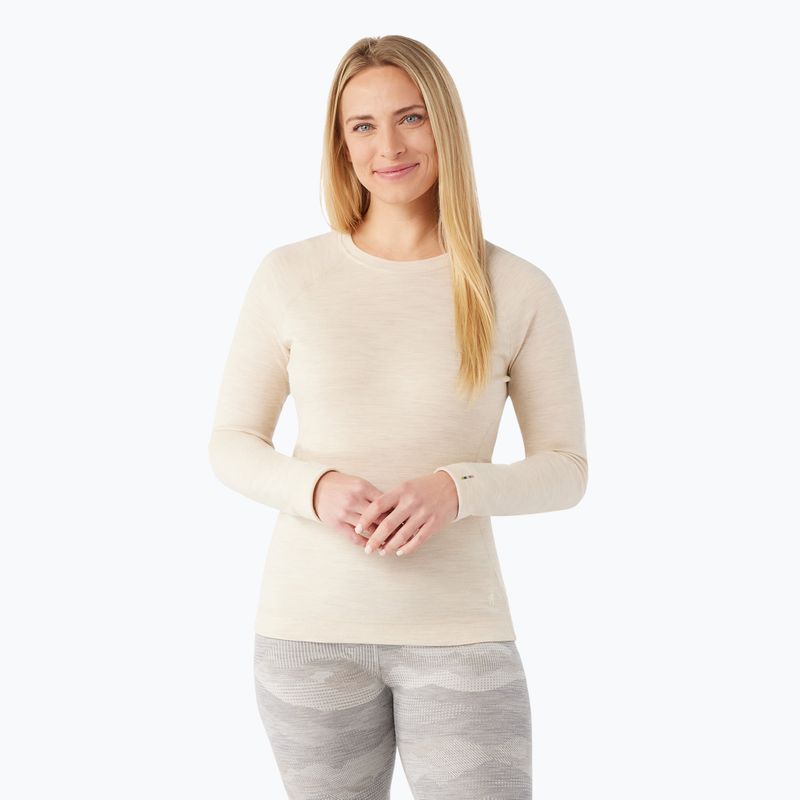 Smartwool Merino 250 Baselayer Crew da donna in scatola almond heather thermal longsleeve