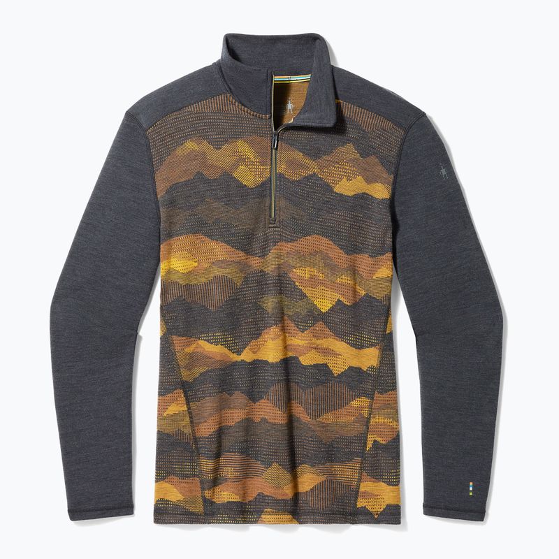 Uomo Smartwool Merino 250 Baselayer 1/4 Zip boxed thermal longsleeve charcoal mtn scape 3