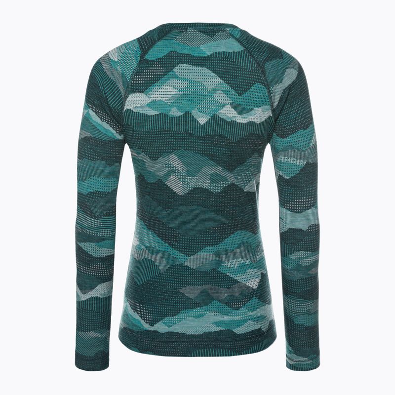 Smartwool Merino 250 Baselayer Crew Donna in scatola manica lunga termica twilight blue mtn scape 4