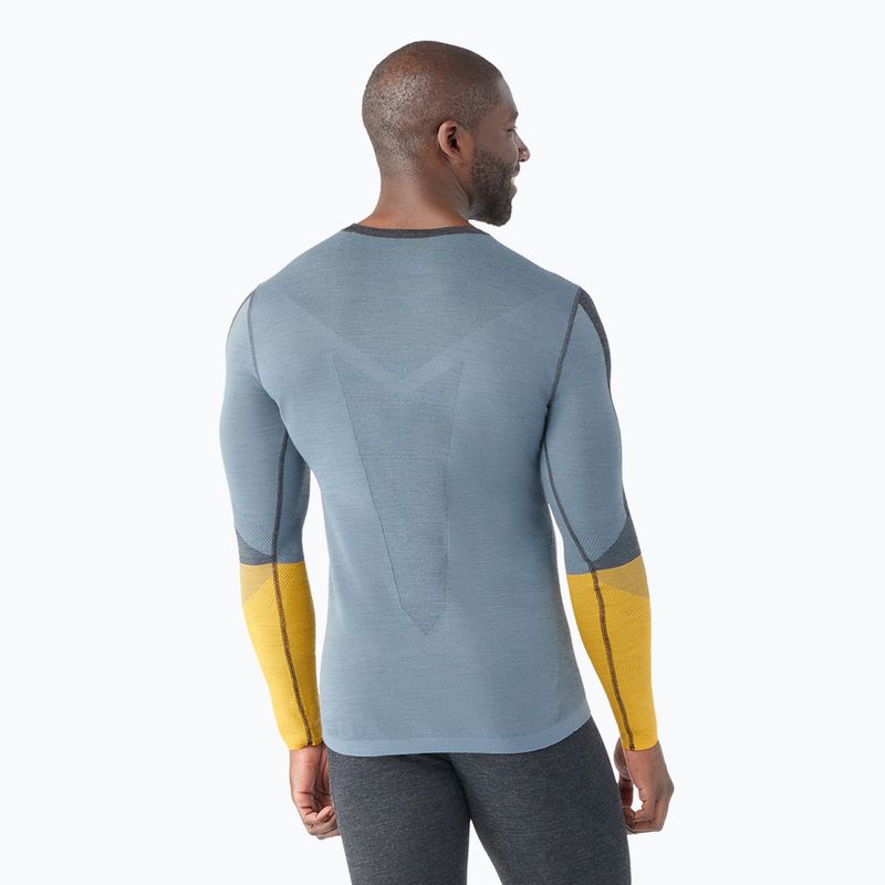 Smartwool Intraknit Thermal Merino Baselayer Colorblock Crew Uomo, manica lunga termica in carbone. 2