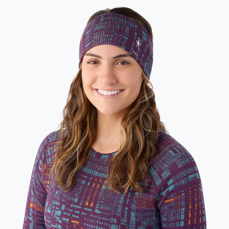 Smartwool Thermal Merino Fascia reversibile viola iris digi plaid 2