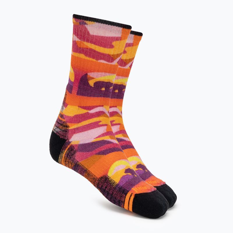 Calze da trekking Smartwool da donna Hike Light Cushion Bear Country Print Crew arancio ruggine