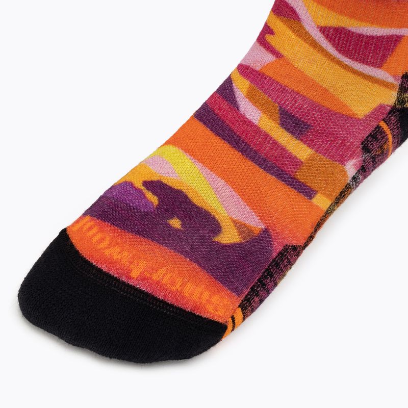 Calze da trekking Smartwool da donna Hike Light Cushion Bear Country Print Crew arancio ruggine 3