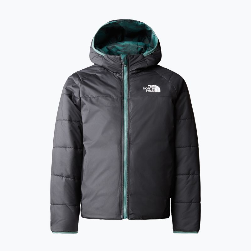 Giacca invernale da bambino The North Face reversibile Perrito, stampa mimetica pioggia salvia scuro/nero 2