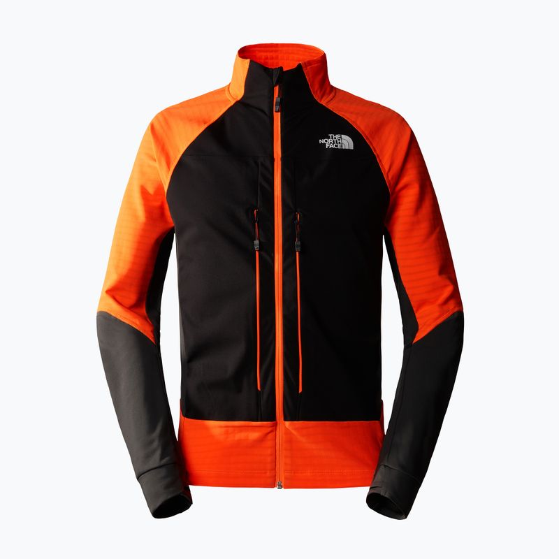 Giacca softshell da uomo The North Face Dawn Turn Softshell FZ nero/arancio shocking/grigio asfalto 4