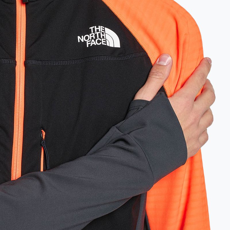 Giacca softshell da uomo The North Face Dawn Turn Softshell FZ nero/arancio shocking/grigio asfalto 3