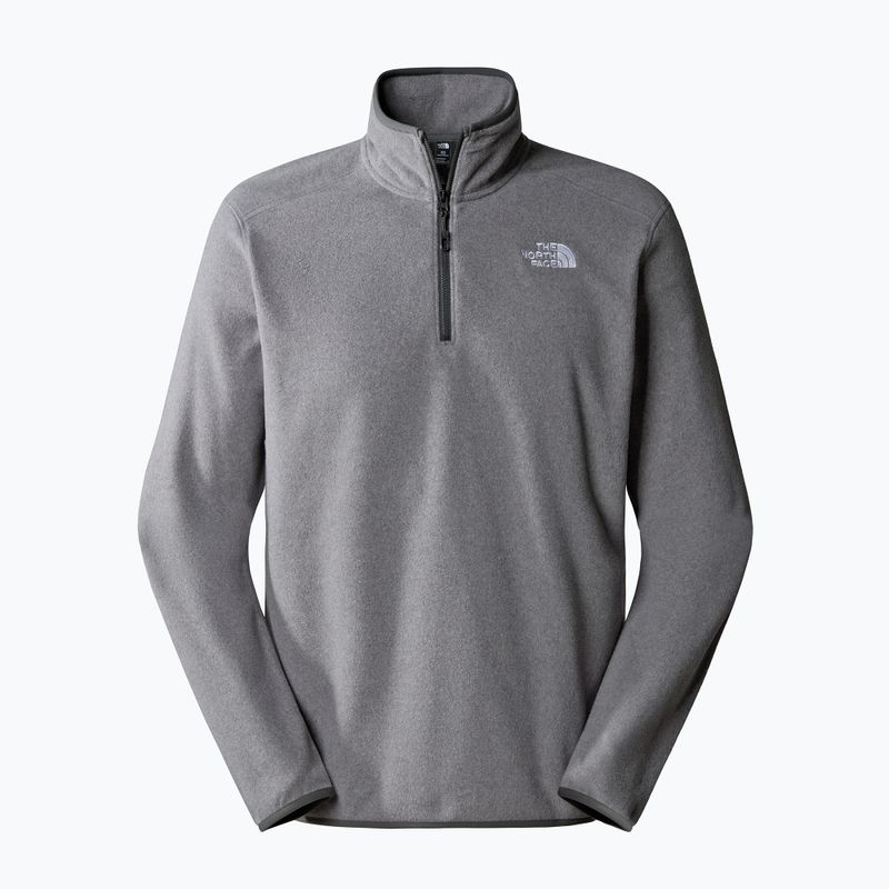 Felpa da trekking da uomo The North Face 100 Glacier 1/4 Zip grigio erica medio 4