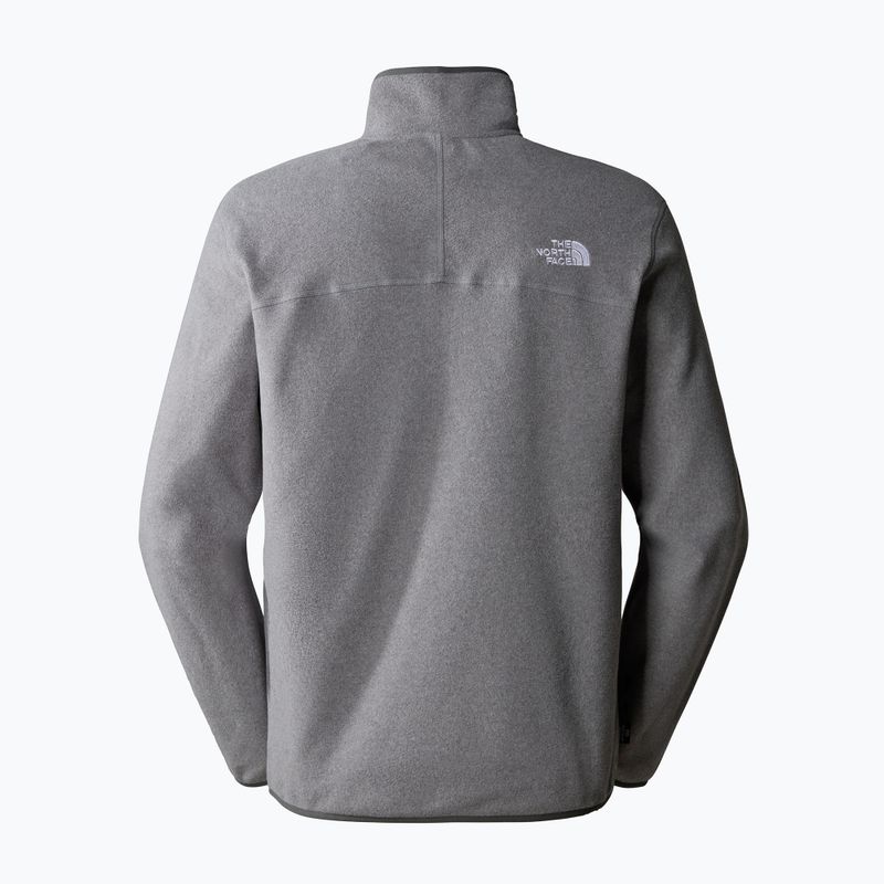 Felpa da trekking da uomo The North Face 100 Glacier 1/4 Zip grigio erica medio 5