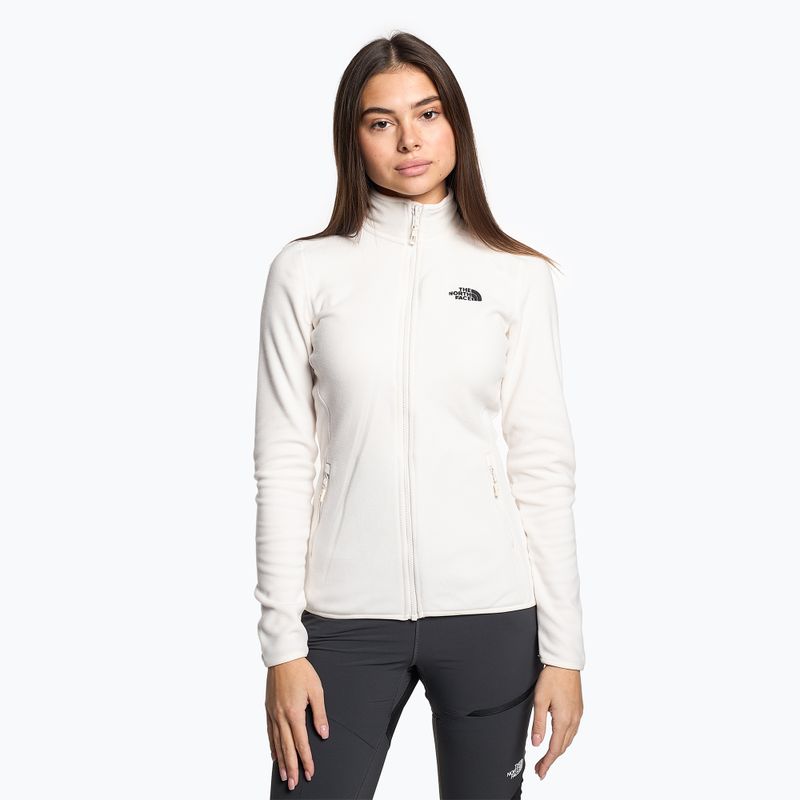 Felpa trekking donna The North Face 100 Glacier FZ gardenia bianco