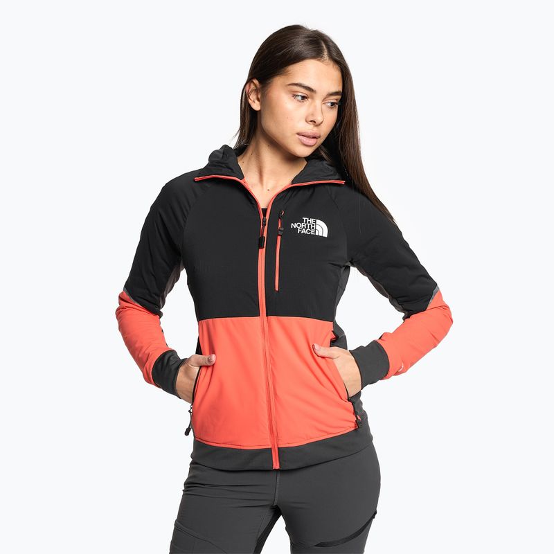 Giacca ibrida da donna The North Face Dawn Turn Hybrid Ventrix Hoodie arancio radiante/nero/asfalto