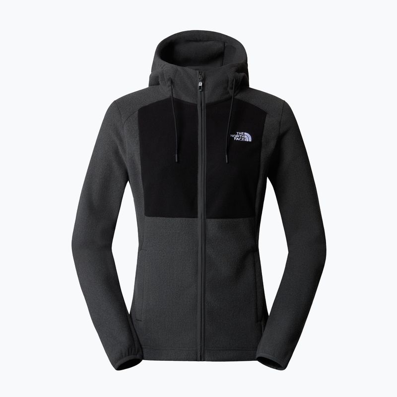 Felpa da trekking da donna The North Face Homesafe Full Zip Fleece Hoodie nero/grigio asfalto a righe 5