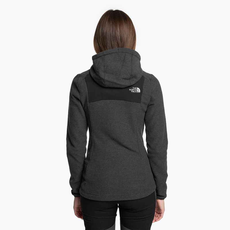 Felpa da trekking da donna The North Face Homesafe Full Zip Fleece Hoodie nero/grigio asfalto a righe 2