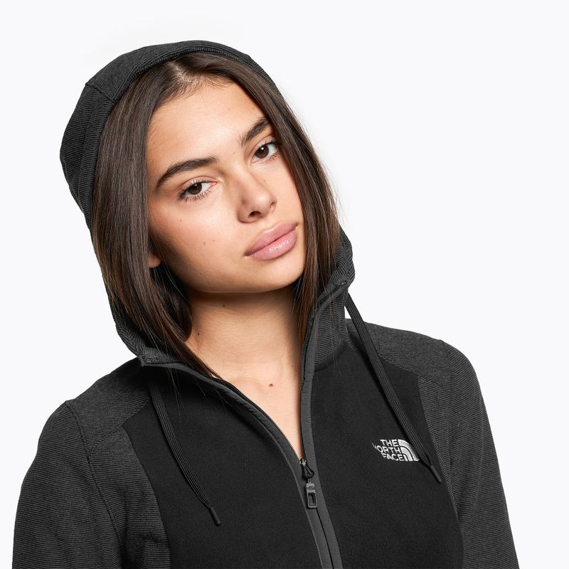 Felpa da trekking da donna The North Face Homesafe Full Zip Fleece Hoodie nero/grigio asfalto a righe 4