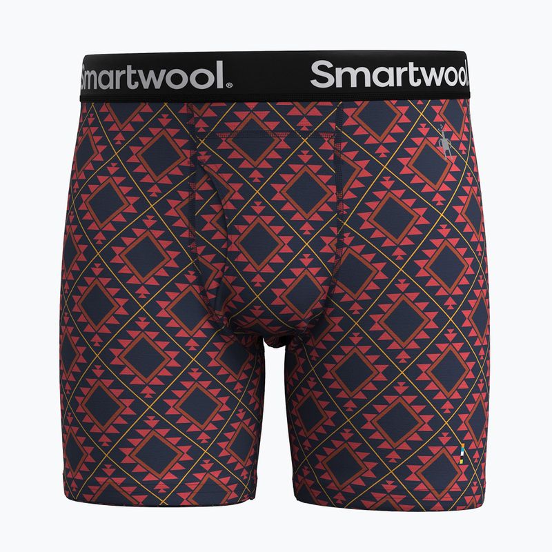 Boxer da uomo Smartwool Merino Print Boxer rosso scarlatto termico