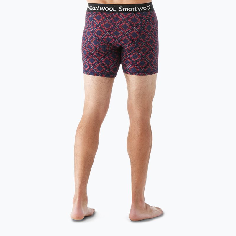 Boxer da uomo Smartwool Merino Print Boxer rosso scarlatto termico 3