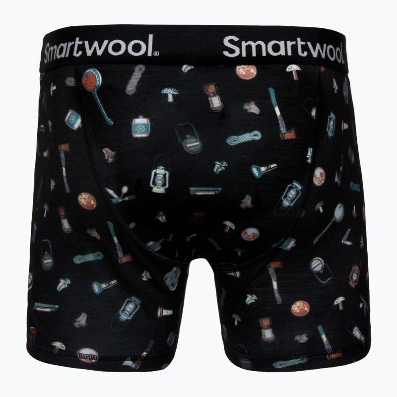 Boxer Smartwool Merino Print da uomo, nero, da campeggio 4