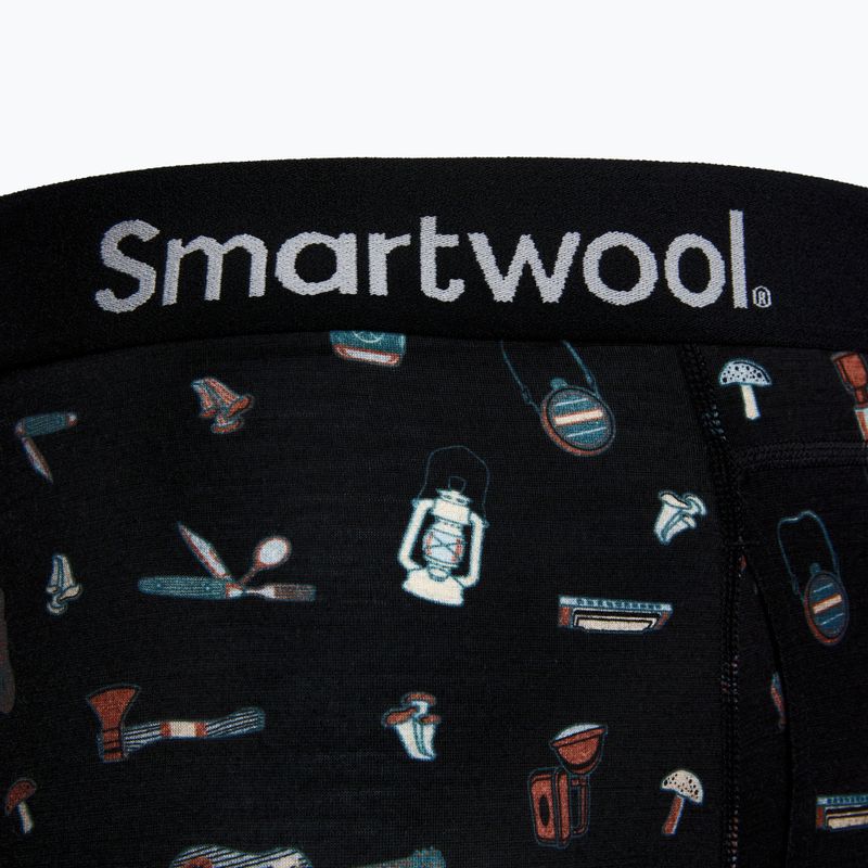 Boxer Smartwool Merino Print da uomo, nero, da campeggio 5