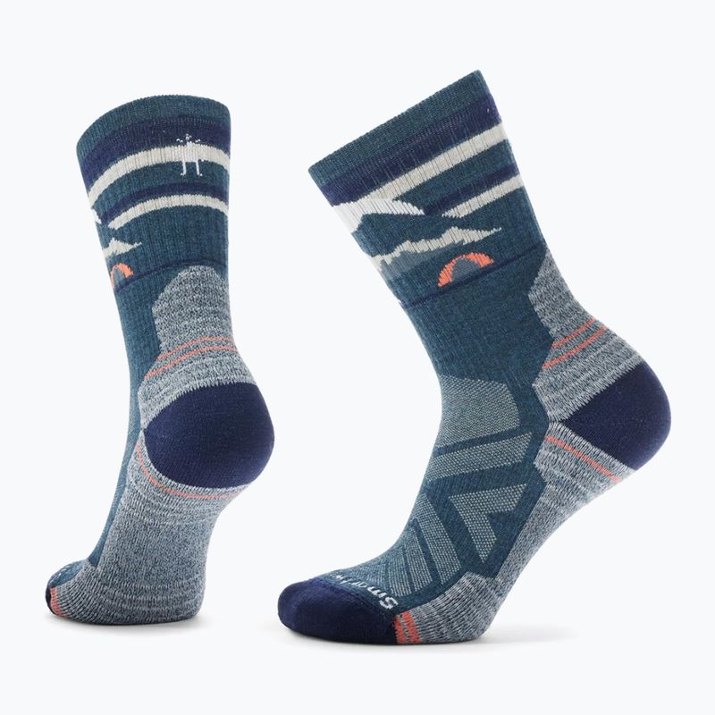 Calze da trekking da donna Smartwool Hike Light Cushion New Pattern Crew blu crepuscolo