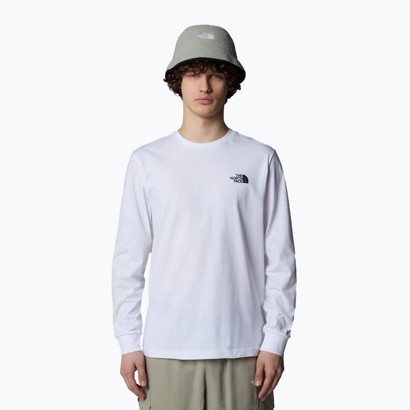 Maglietta a maniche lunghe The North Face Box Nse da uomo, bianco tnf