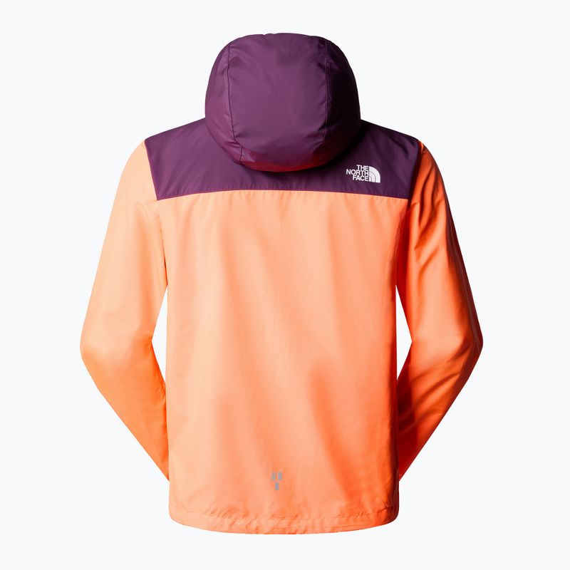 Giacca da corsa da uomo The North Face Higher Run Wind, fiamma viva/nero ribes viola 7