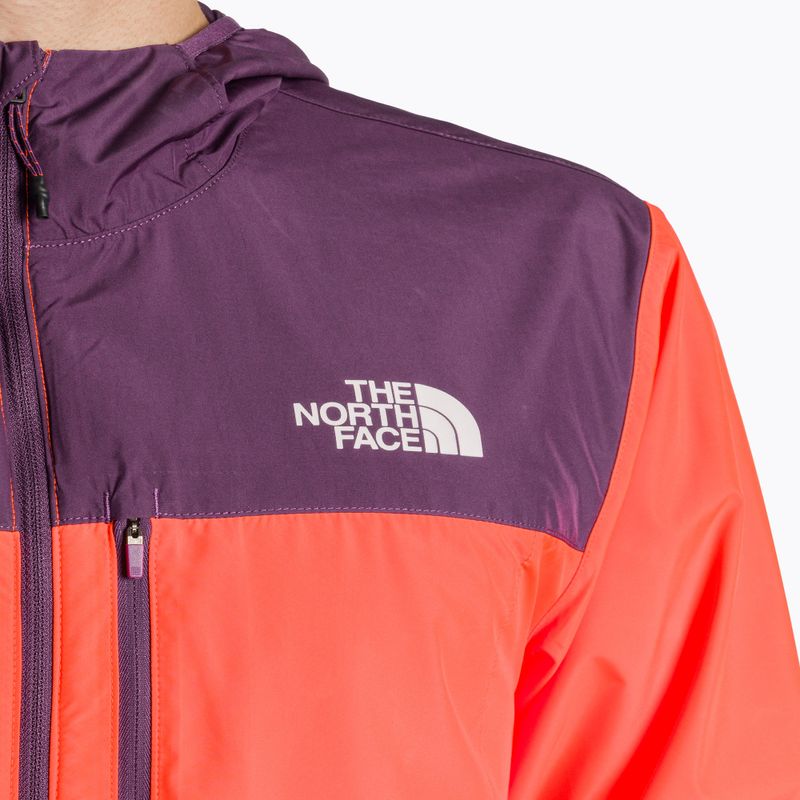 Giacca da corsa da uomo The North Face Higher Run Wind, fiamma viva/nero ribes viola 3