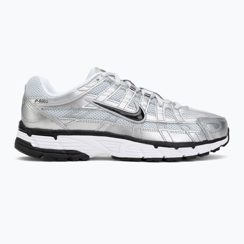 Scarpe donna Nike P-6000 white/metallic silver/black 2