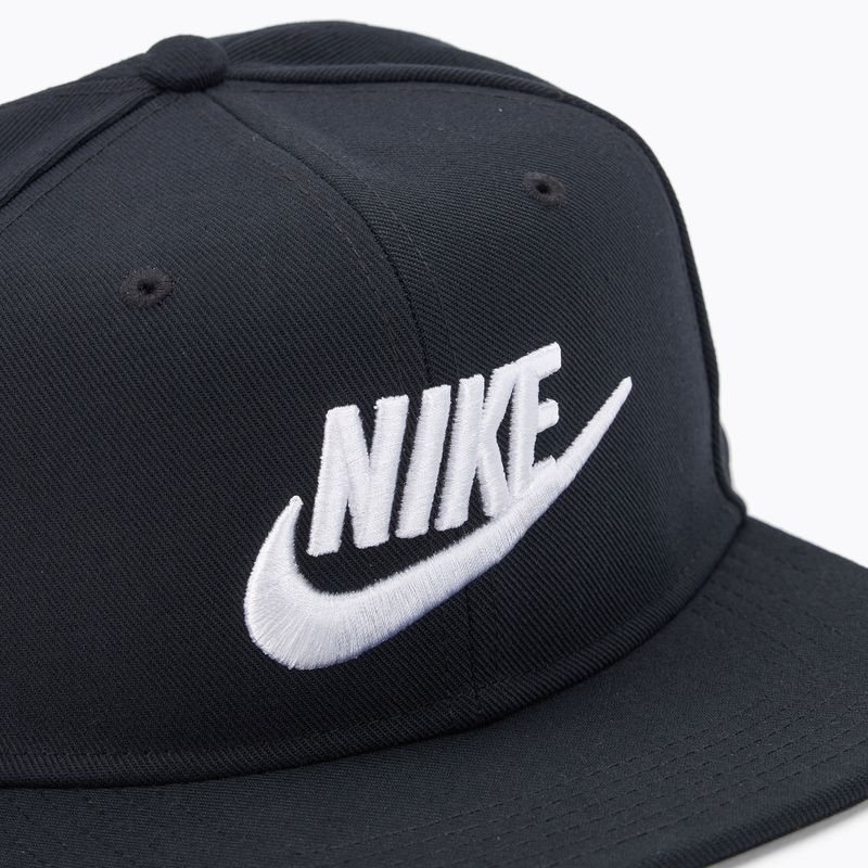 Cappello da baseball Nike Dri-Fit Pro Structured Futura da bambino, nero/bianco/bianco 3
