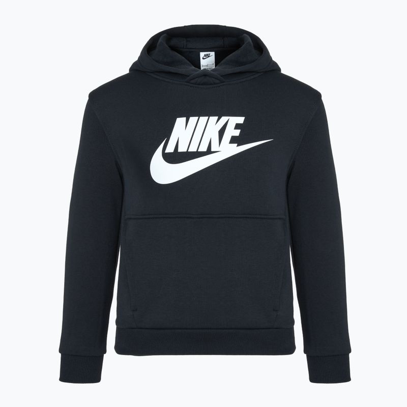 Felpa con cappuccio Nike Club Fleece da bambino, nero/bianco