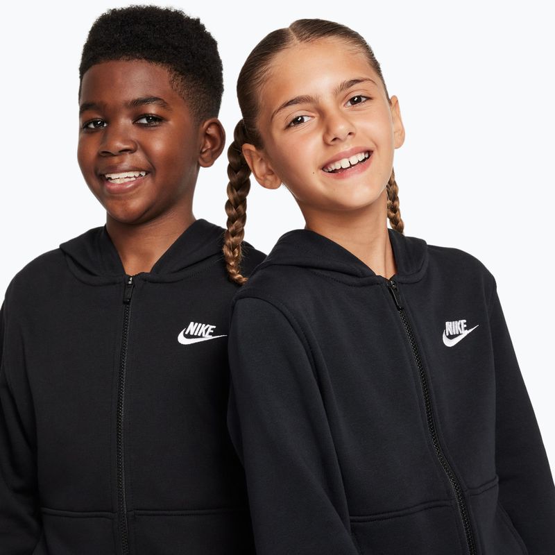 Felpa bambini Nike Club Fleece black/white 4