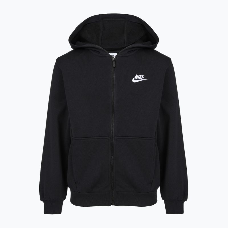 Felpa bambini Nike Club Fleece black/white