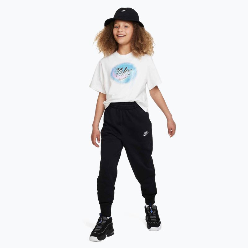 Pantaloni da bambino Nike Sportswear Club Fleece nero/nero/bianco 2