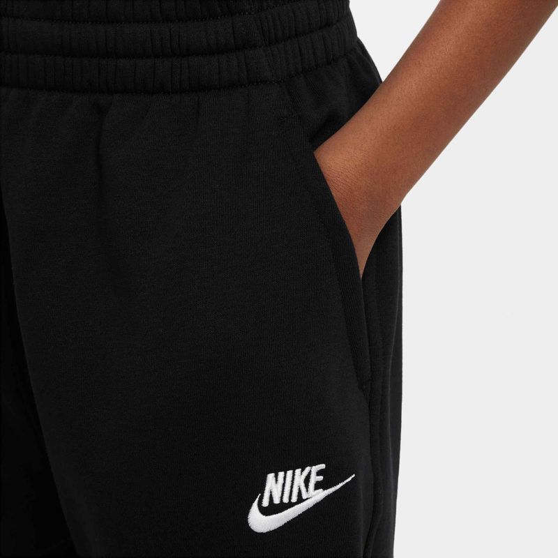 Pantaloni da bambino Nike Sportswear Club Fleece nero/nero/bianco 3