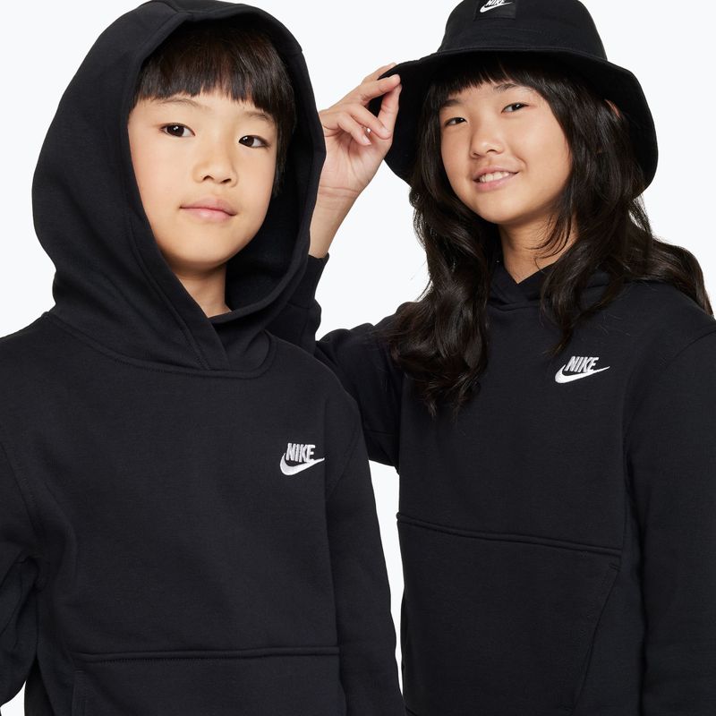 Felpa per bambini Nike Sportswear Club Fleece black/white 4