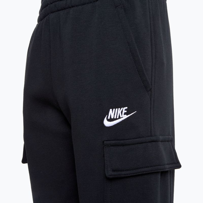 Pantaloni da bambino Nike Sportswear Club Fleece nero/nero/bianco 3