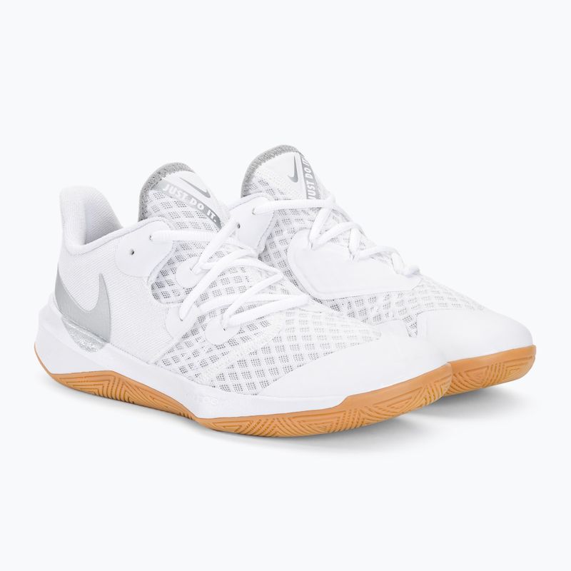 Scarpe da pallavolo Nike Zoom Hyperspeed Court SE bianche/argento metallico gomma 4