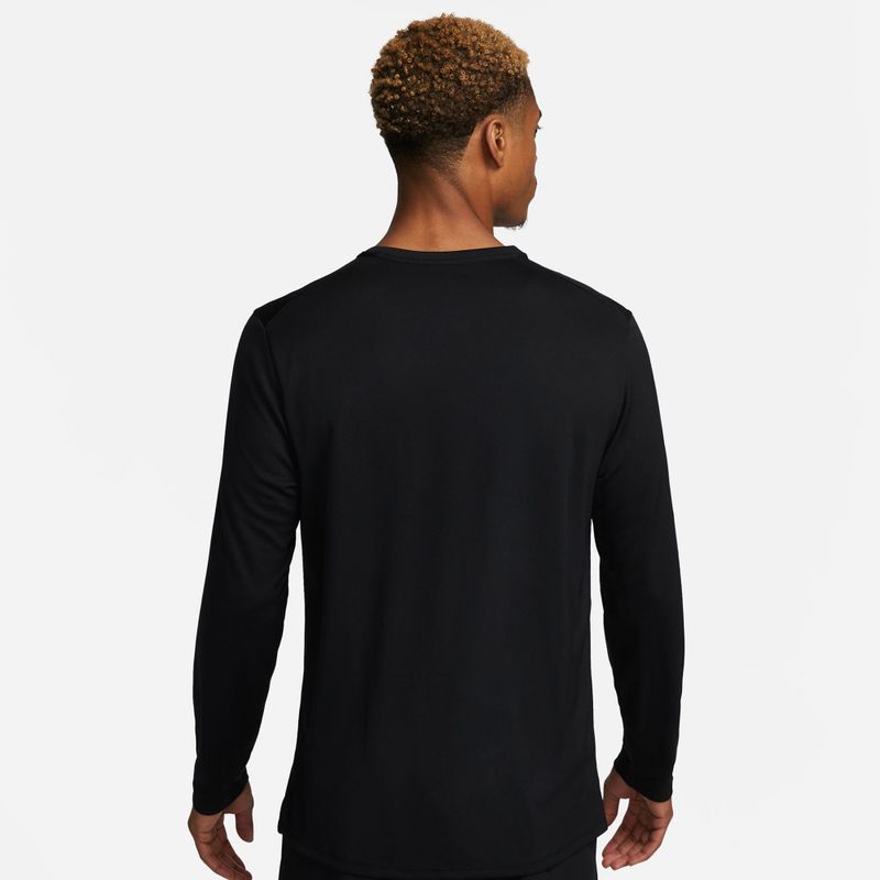 Uomo Nike Miler Dri-Fit UV nero, manica lunga da corsa 3